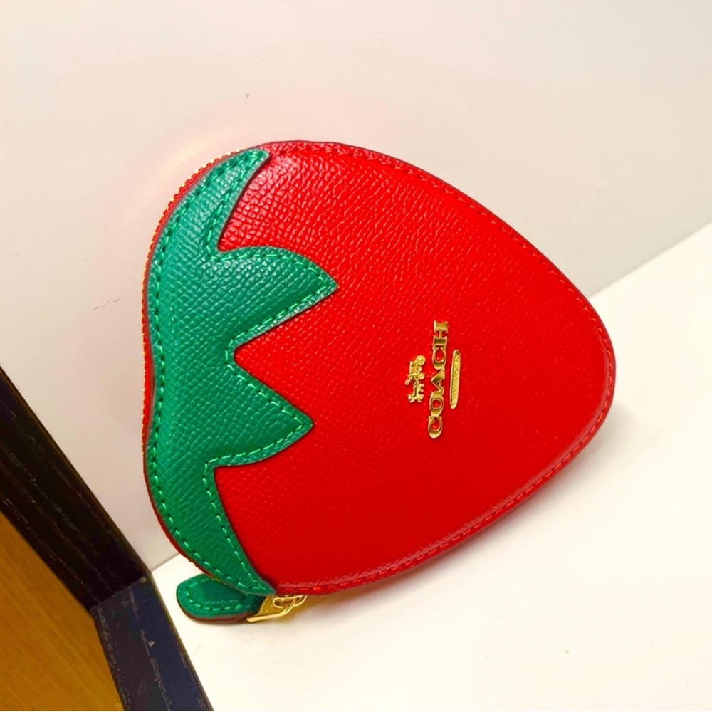 JUDY EX LABEL do not buy!!! Coach NWT Red and Green Strawberry coin case!! - Picture 5 of 6